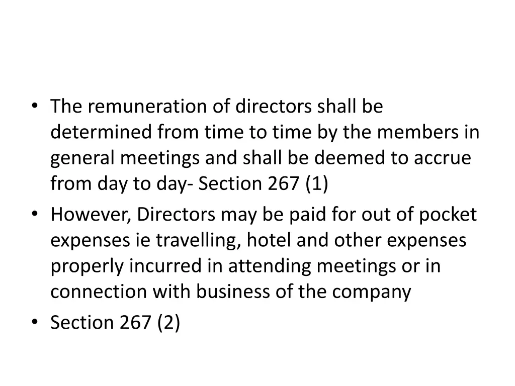 the remuneration of directors shall be determined