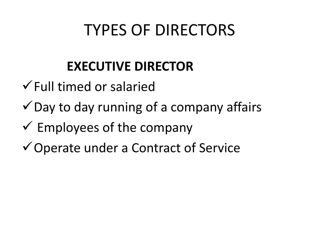 types of directors 1