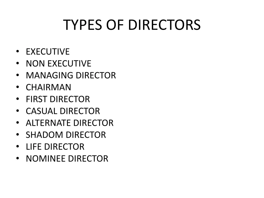 types of directors