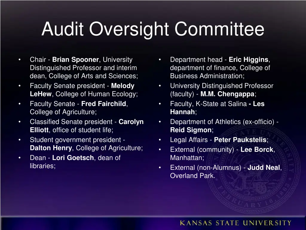 audit oversight committee
