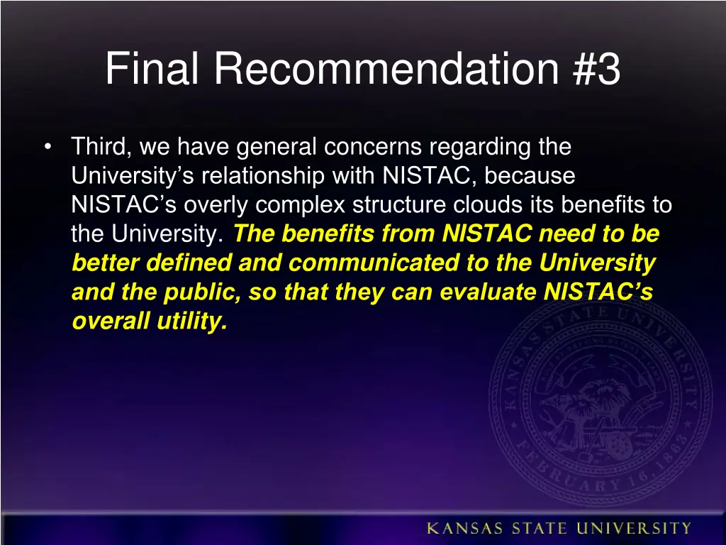 final recommendation 3
