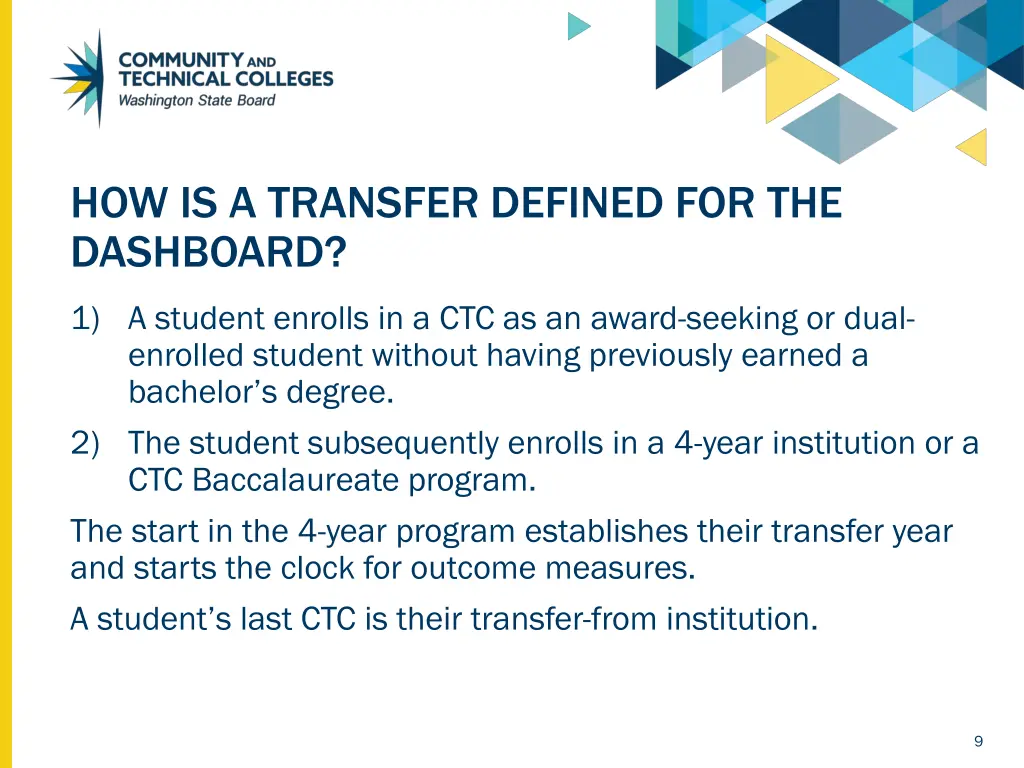 how is a transfer defined for the dashboard