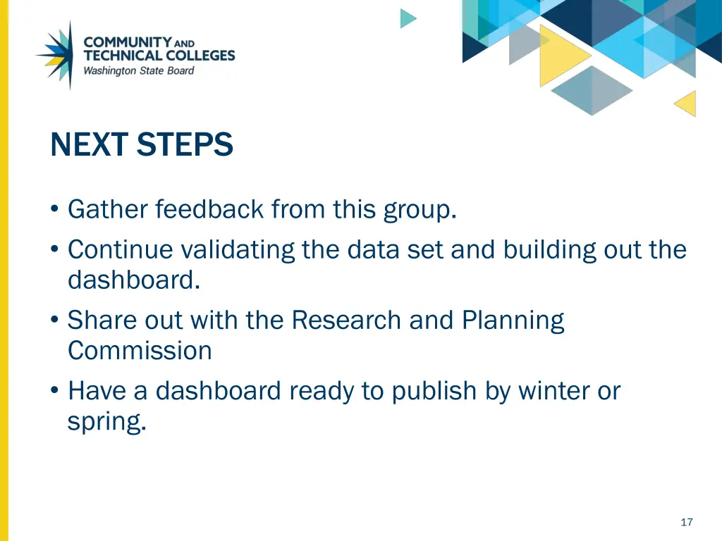next steps