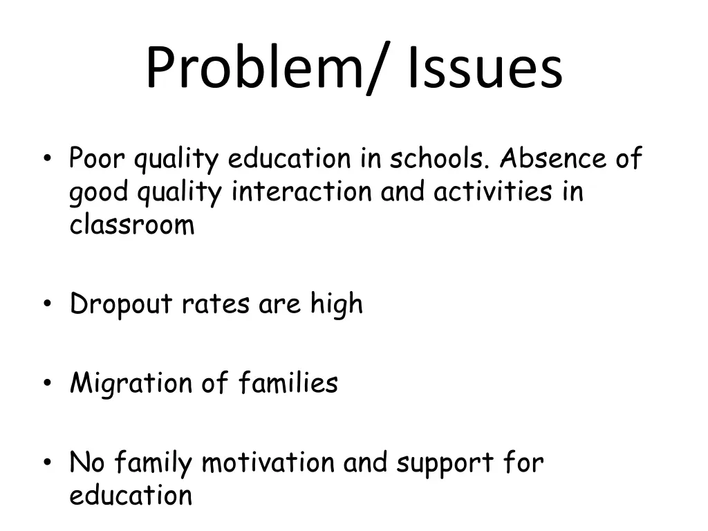 problem issues