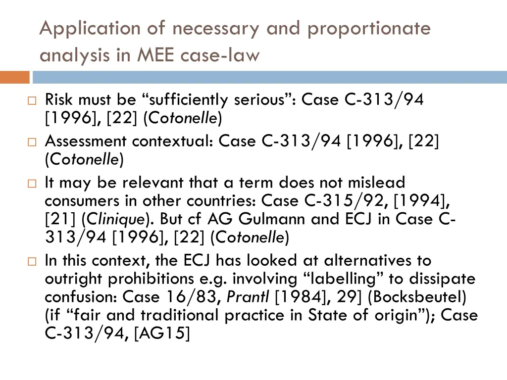 application of necessary and proportionate