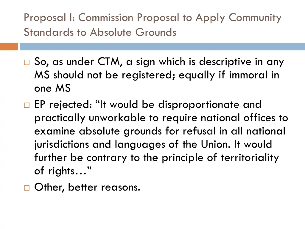 proposal i commission proposal to apply community
