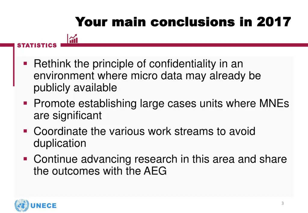 your main conclusions in 2017 your main