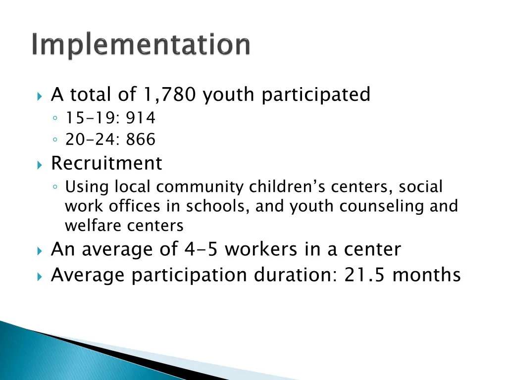 a total of 1 780 youth participated