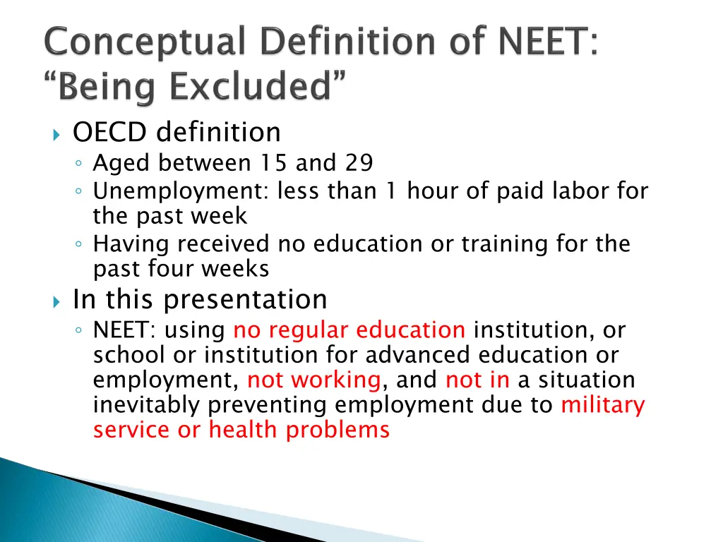 oecd definition aged between