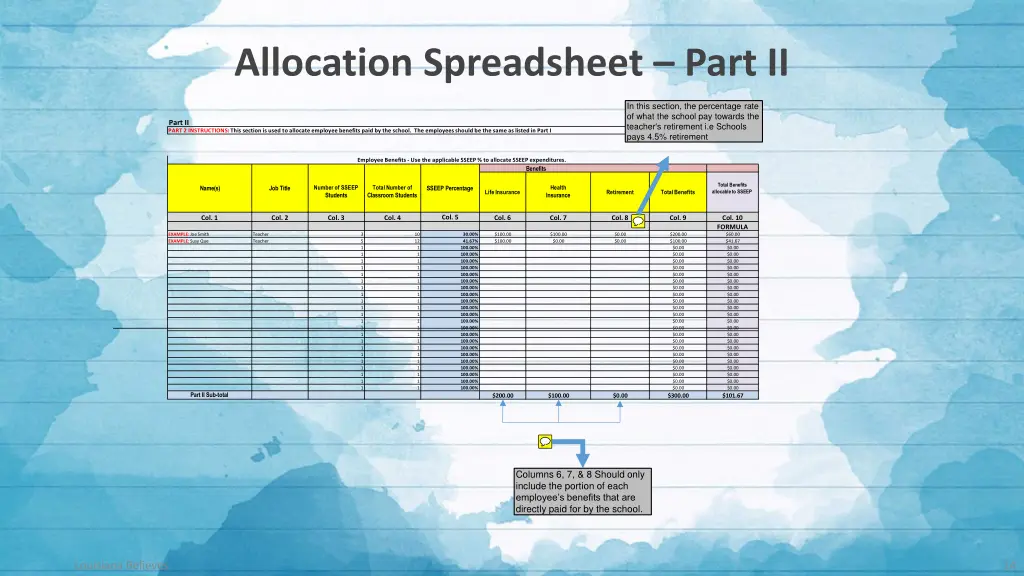 allocation spreadsheet part ii 2