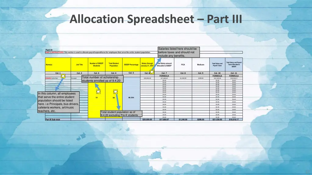 allocation spreadsheet part iii 1