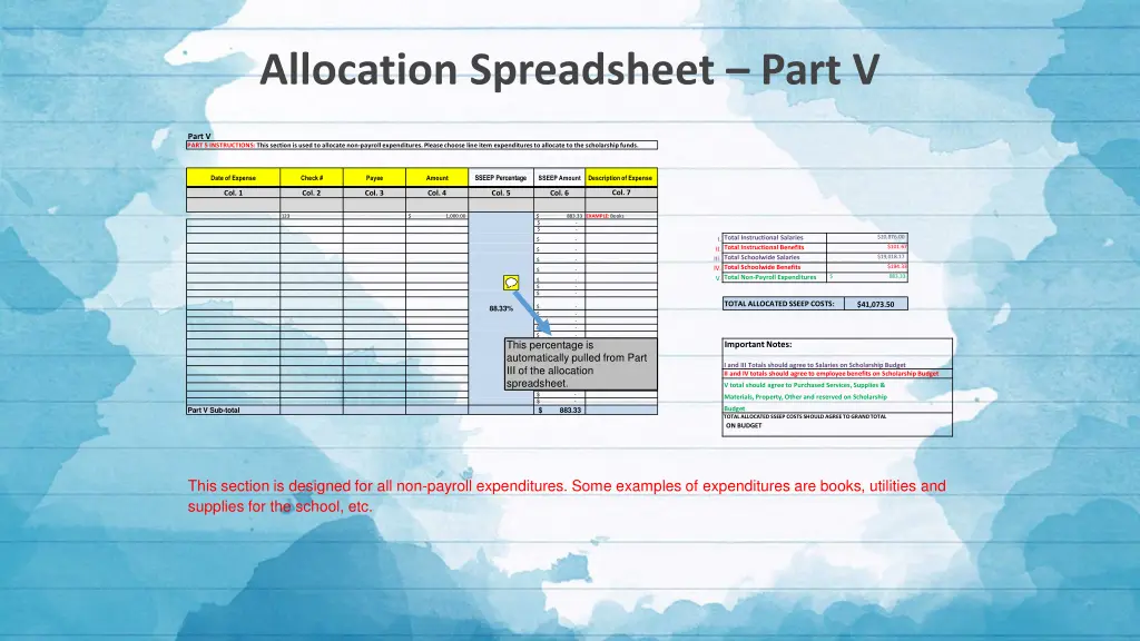 allocation spreadsheet part v 1