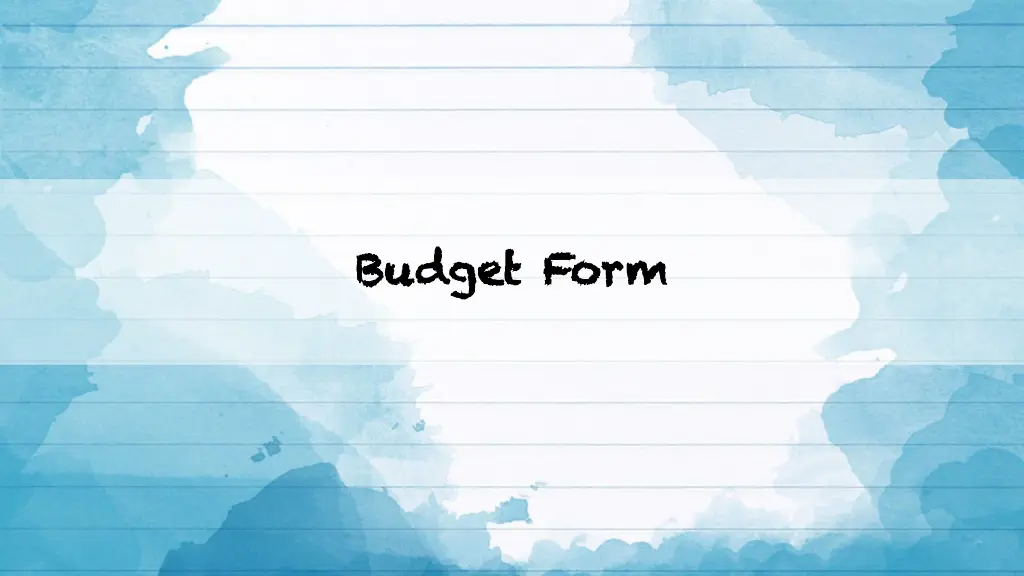 budget budget form