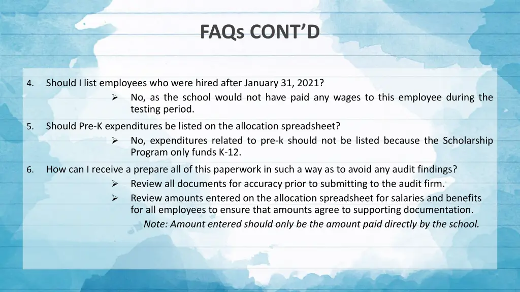 faqs cont d