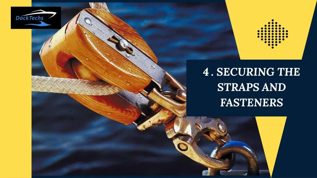 4 securing the straps and fasteners