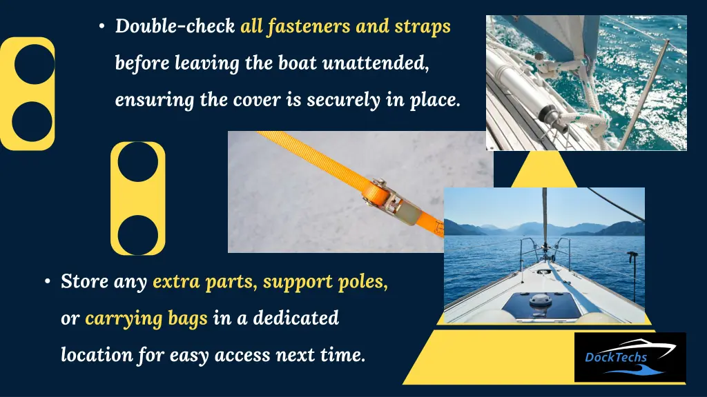 double check all fasteners and straps