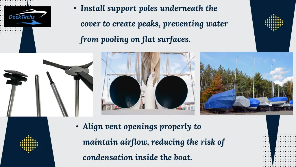 install support poles underneath the