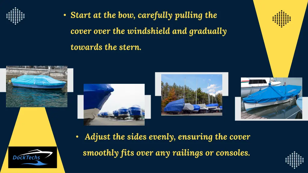 start at the bow carefully pulling the