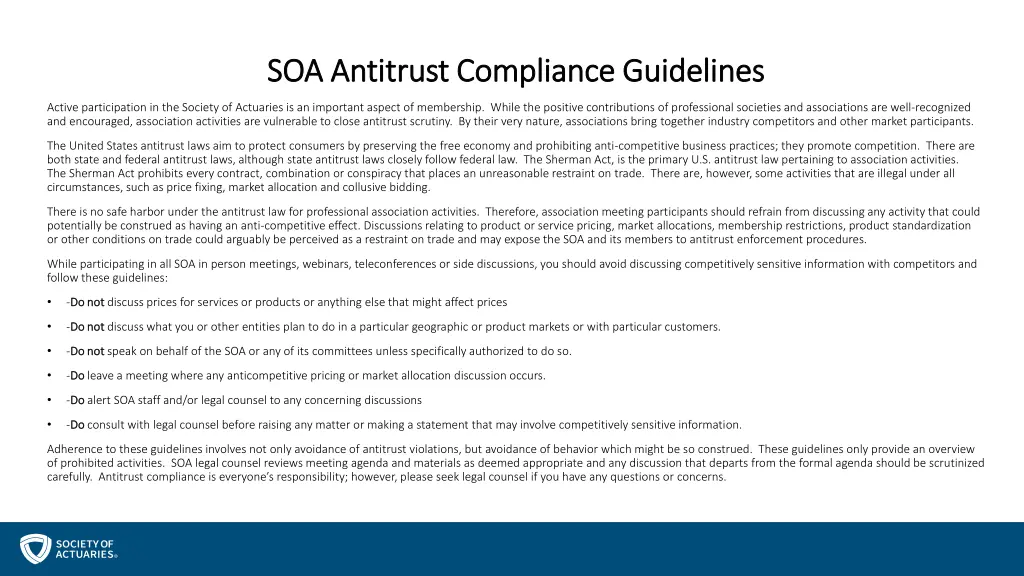 soa antitrust compliance guidelines soa antitrust