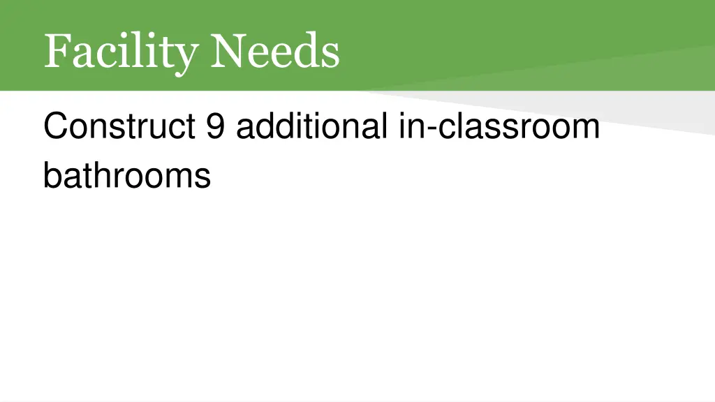 facility needs