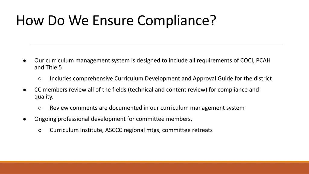 how do we ensure compliance