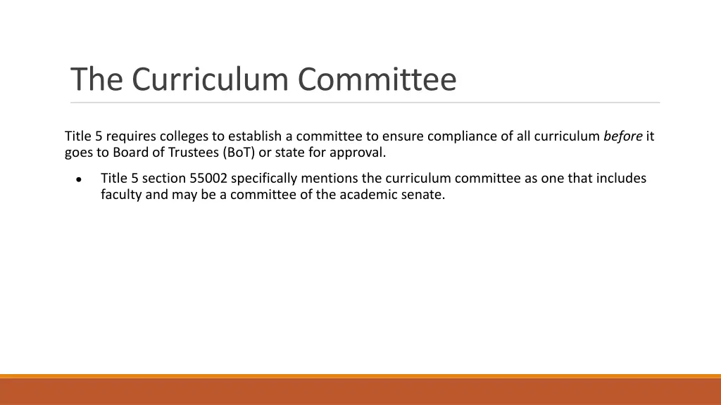 the curriculum committee