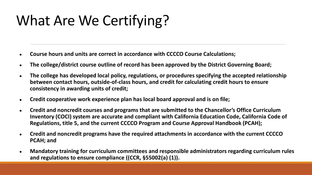 what are we certifying