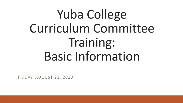 yuba college curriculum committee training basic