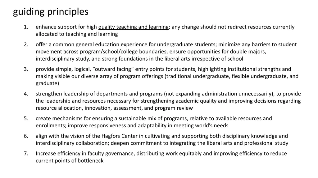 guiding principles