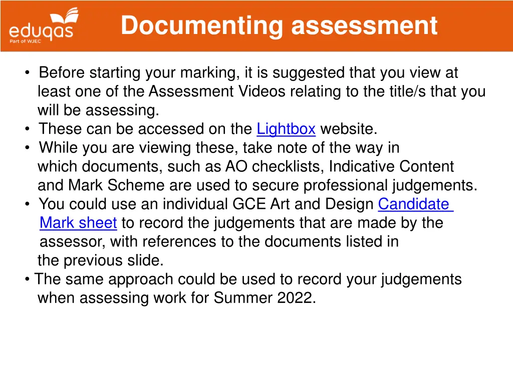 documenting assessment