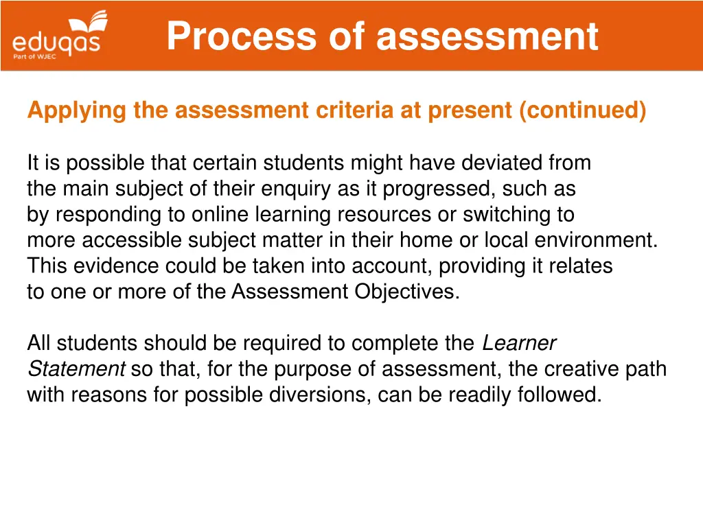 process of assessment 3