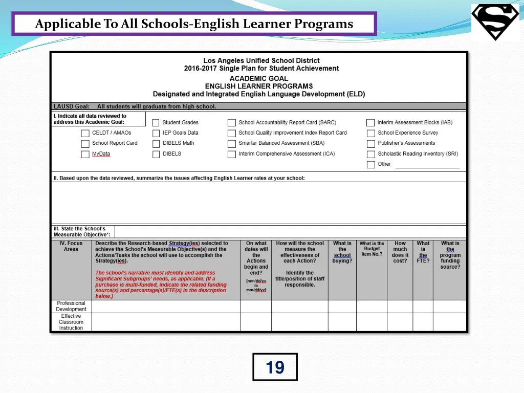 applicable to all schools english learner programs