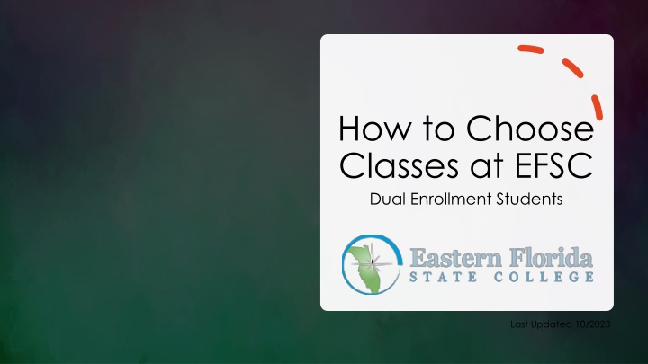 how to choose classes at efsc dual enrollment