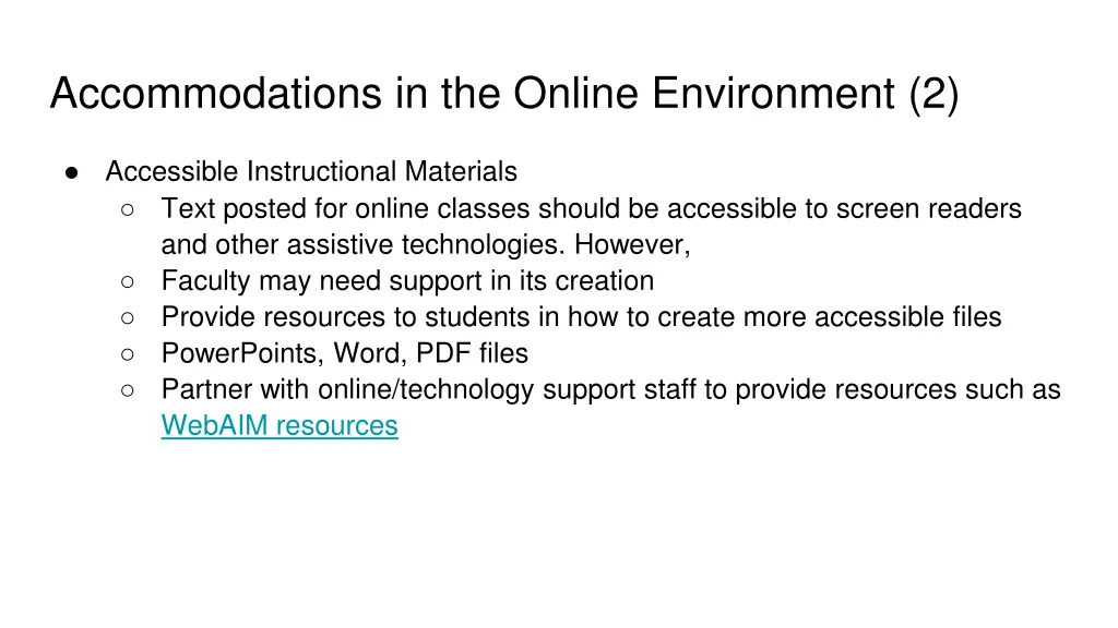 accommodations in the online environment 2