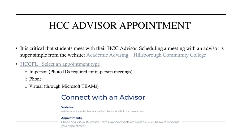 hcc advisor appointment