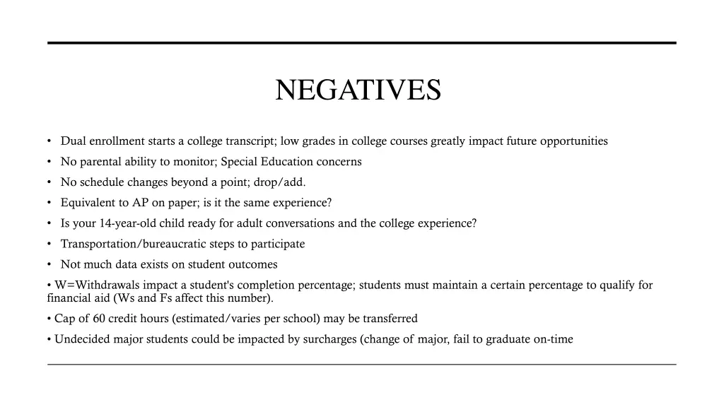 negatives