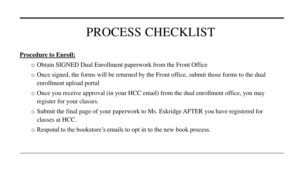 process checklist 1
