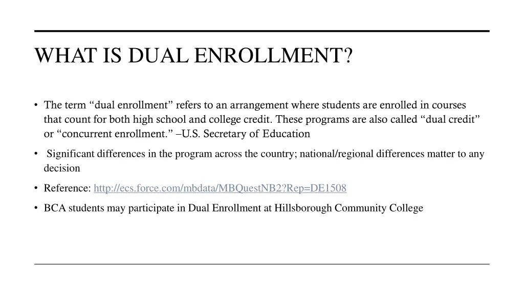 what is dual enrollment