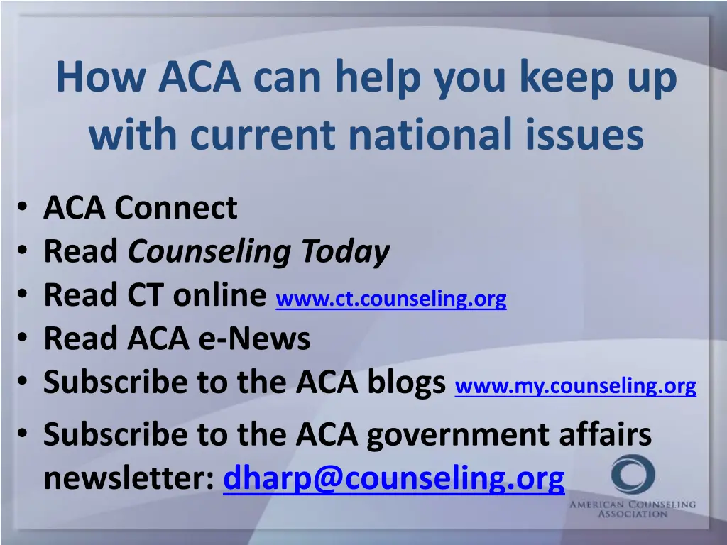 how aca can help you keep up with current