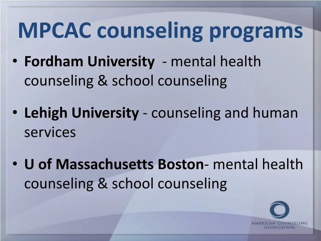 mpcac counseling programs fordham university