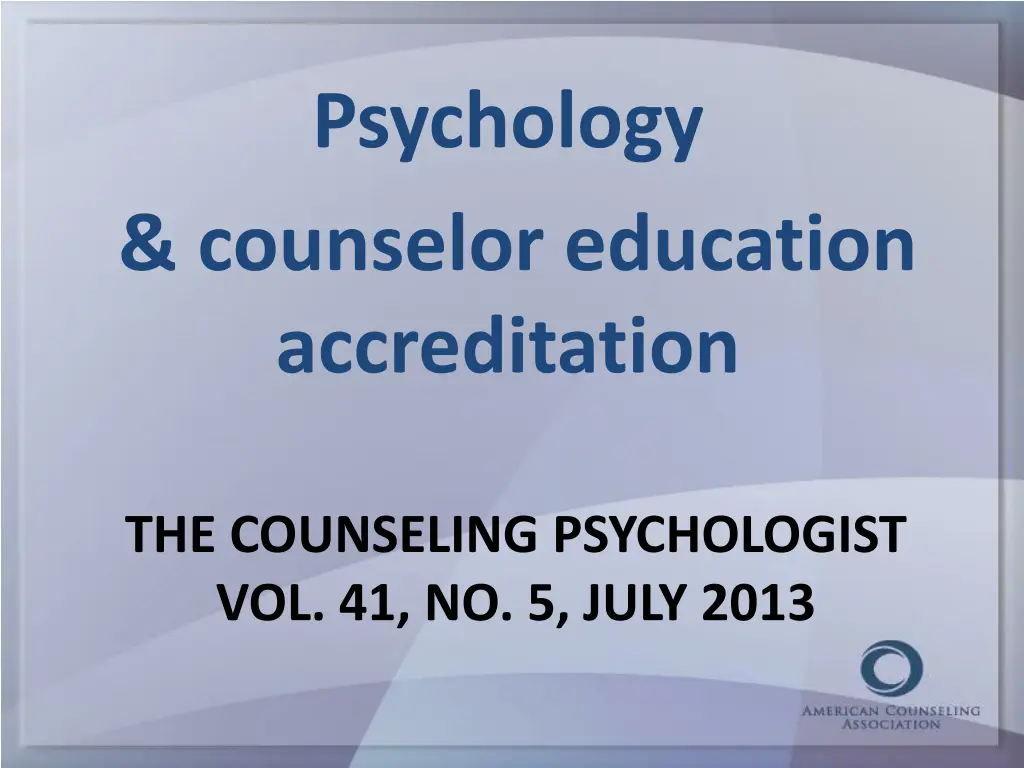 psychology counselor education accreditation