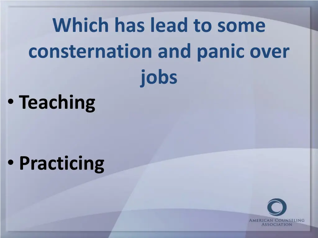 which has lead to some consternation and panic