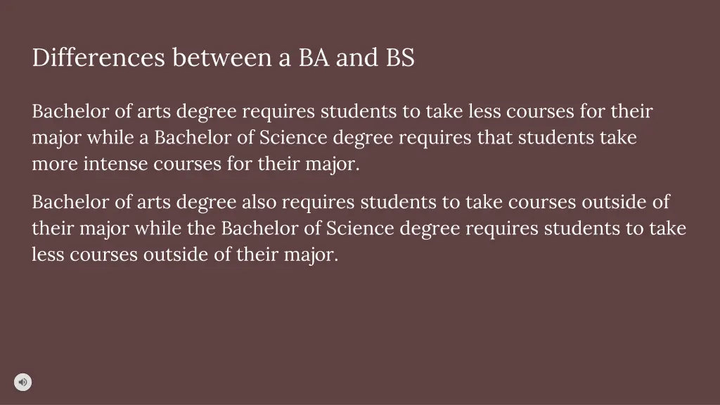 differences between a ba and bs