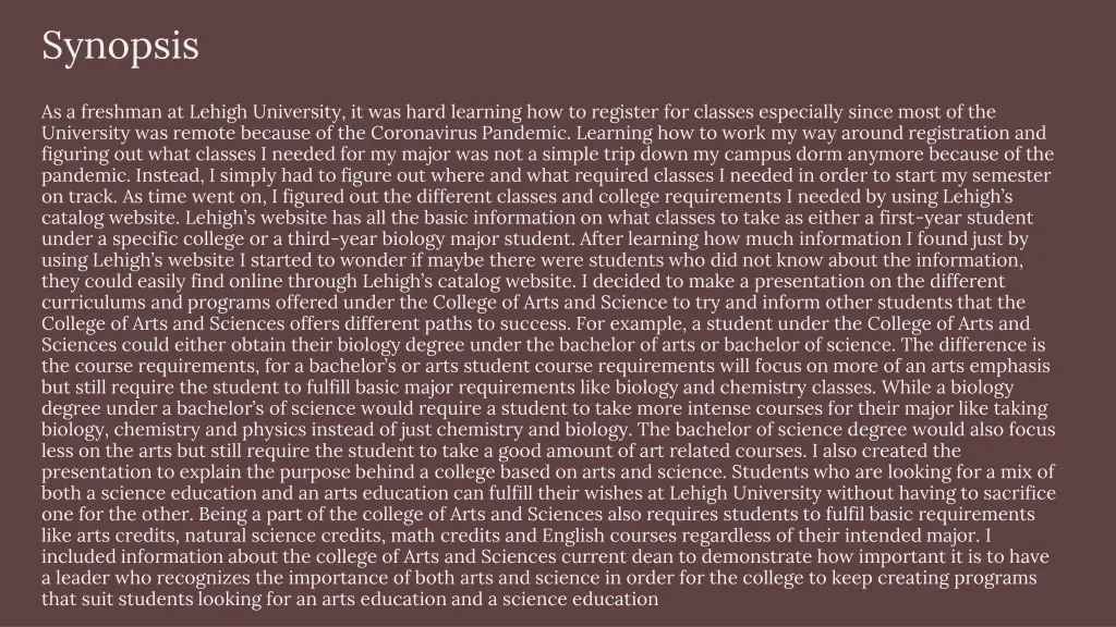 synopsis