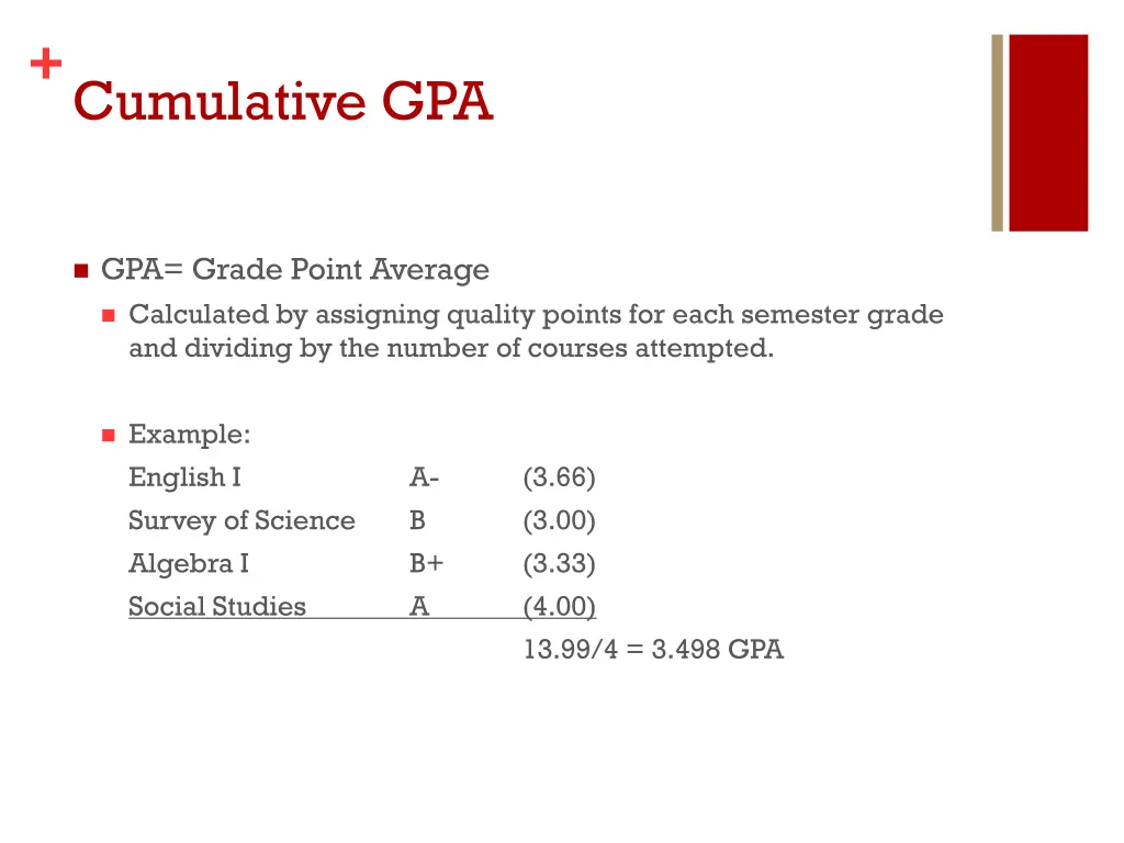 cumulative gpa