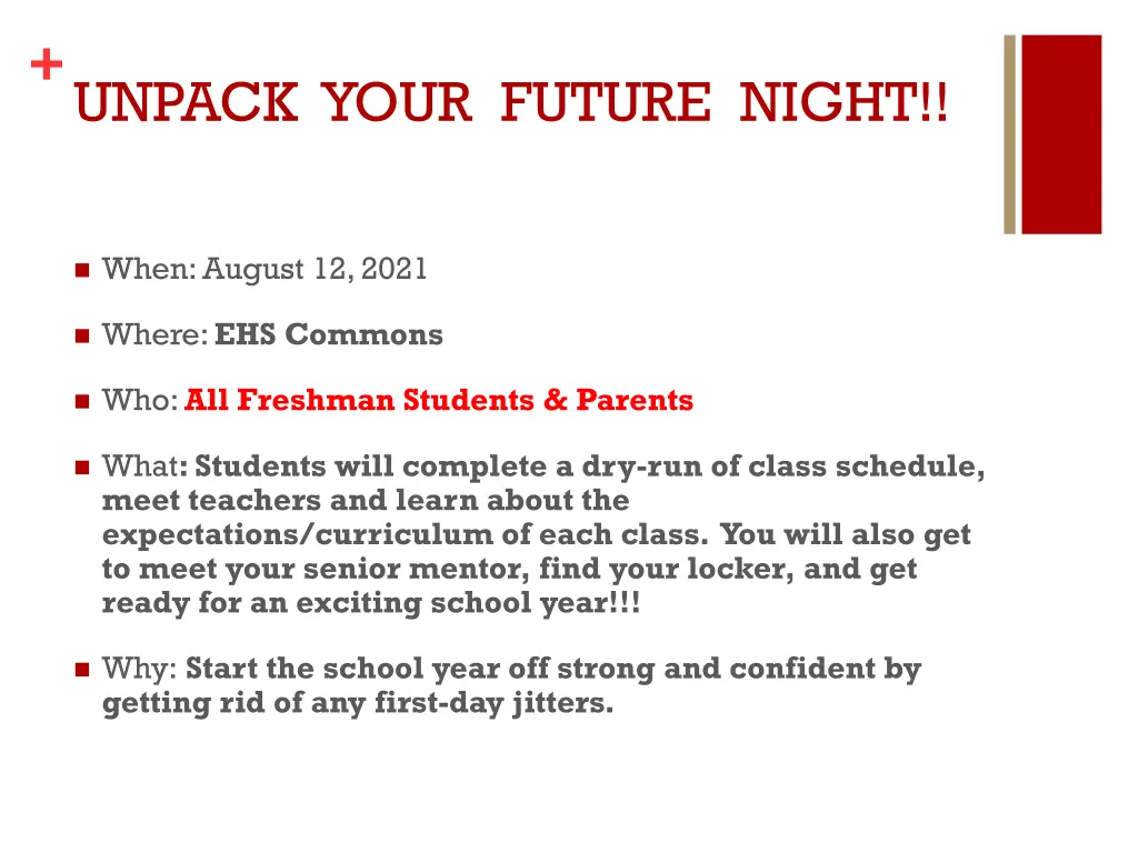 unpack your future night