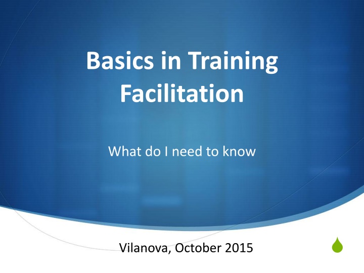 basics in training facilitation