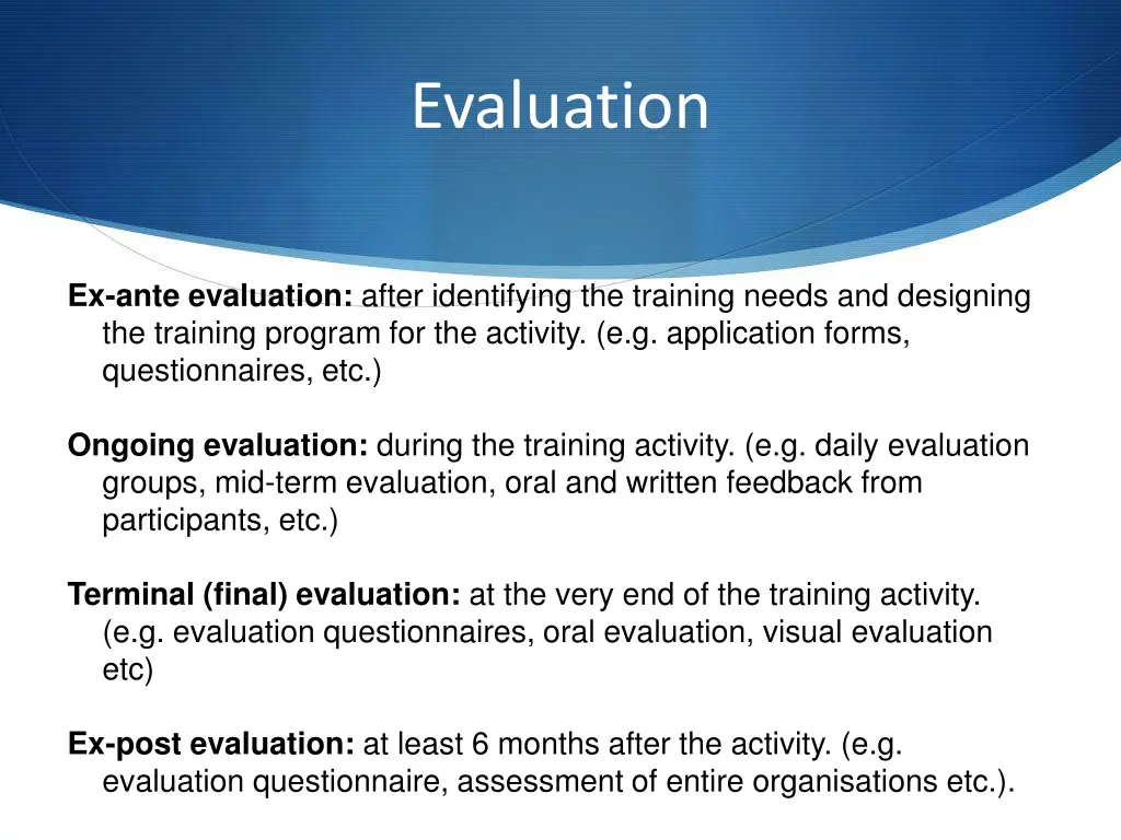 evaluation