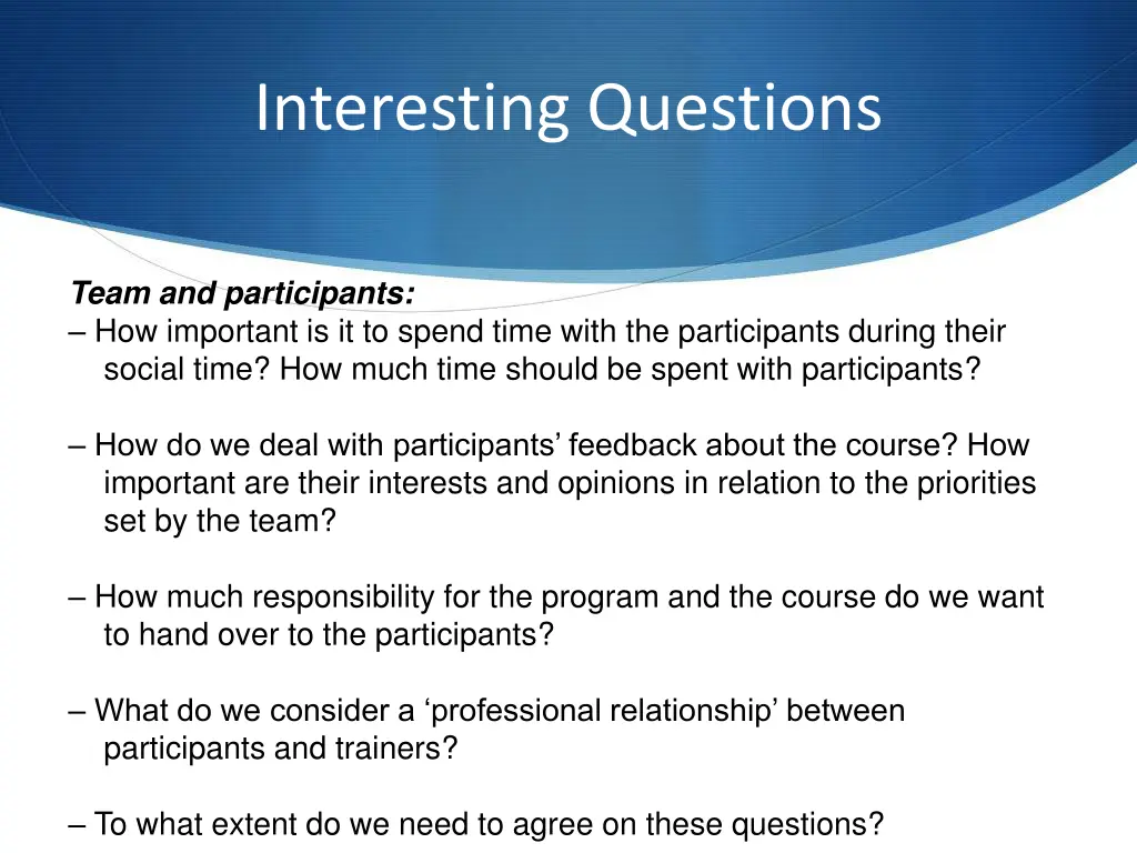 interesting questions