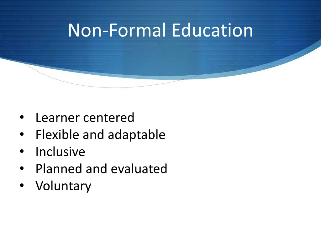 non formal education